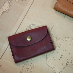 LEATHER NAME CARD CASE ver. BURGUNDY